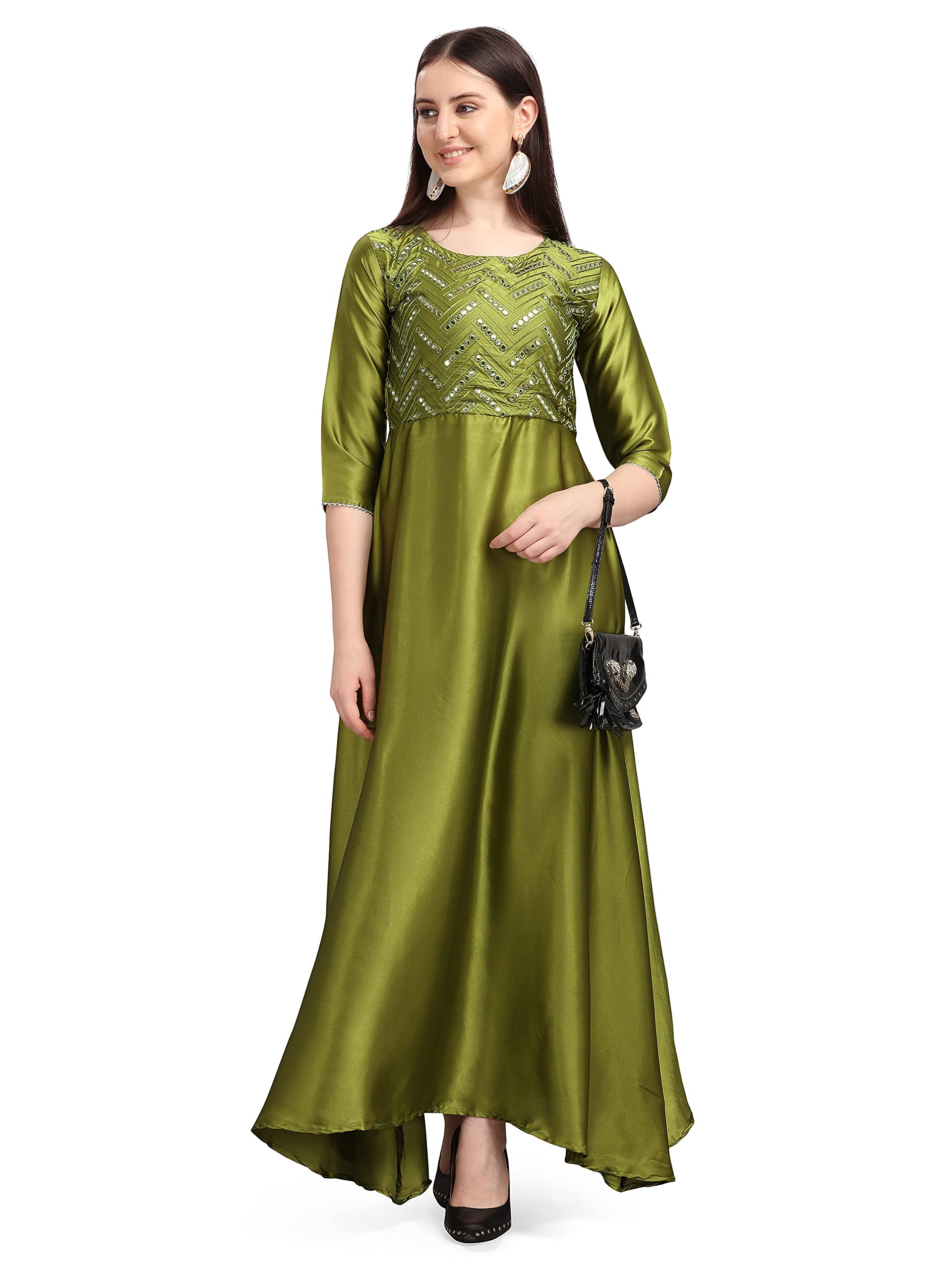 Womanista Women's Satin Regular Kurta