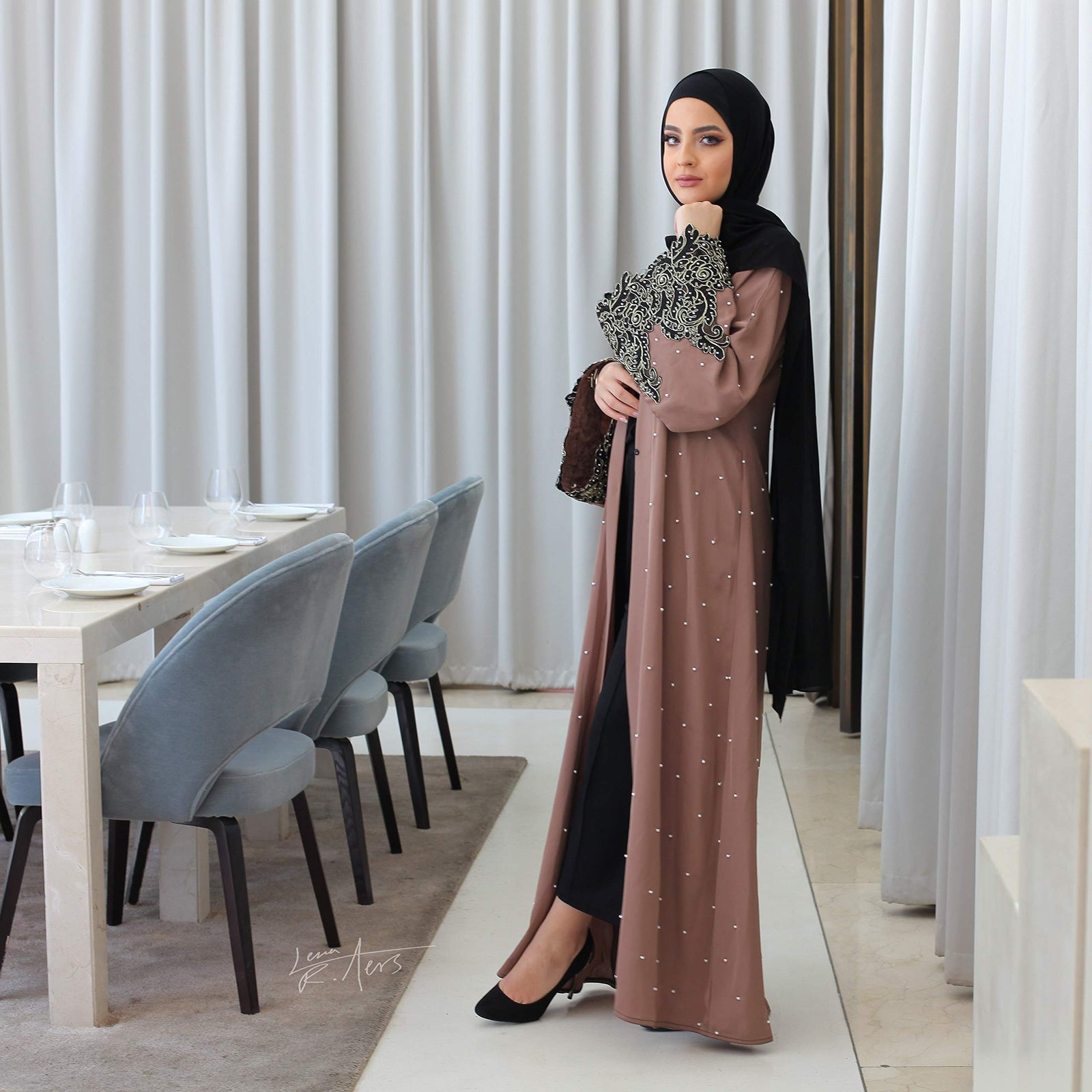 Nukhbaa Premium Abaya AJ1001A-P