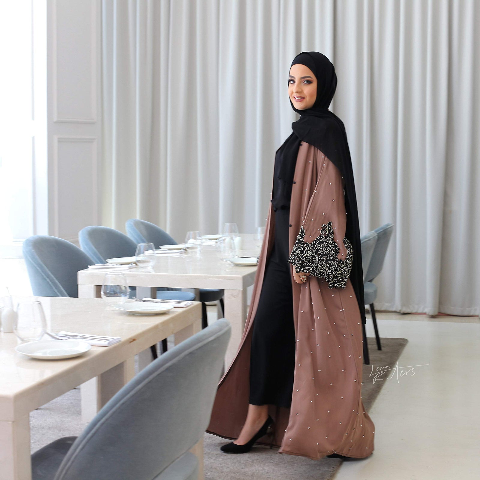 Nukhbaa Premium Abaya AJ1001A-P