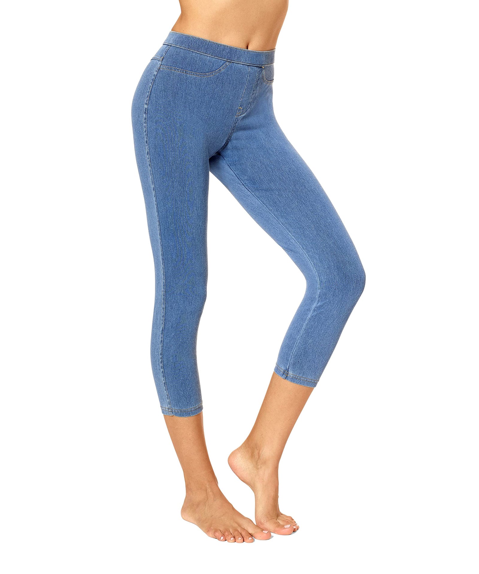 No Nonsense womens Classic Denim Capri Legging With Pockets Classic Denim Capri Legging With Pockets