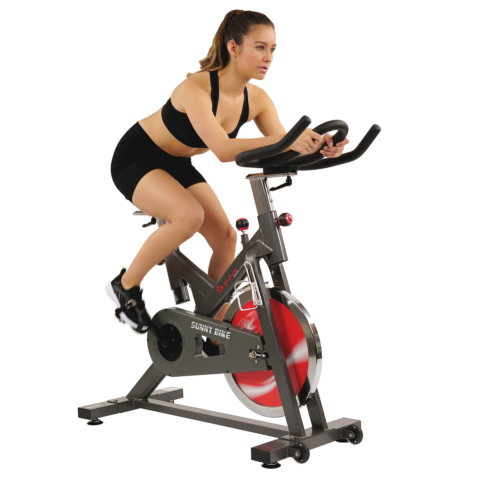 Sunny Health & Fitness Unisex Adult SF-B1712 Belt Drive Indoor Cycling Bike - Black, One Size