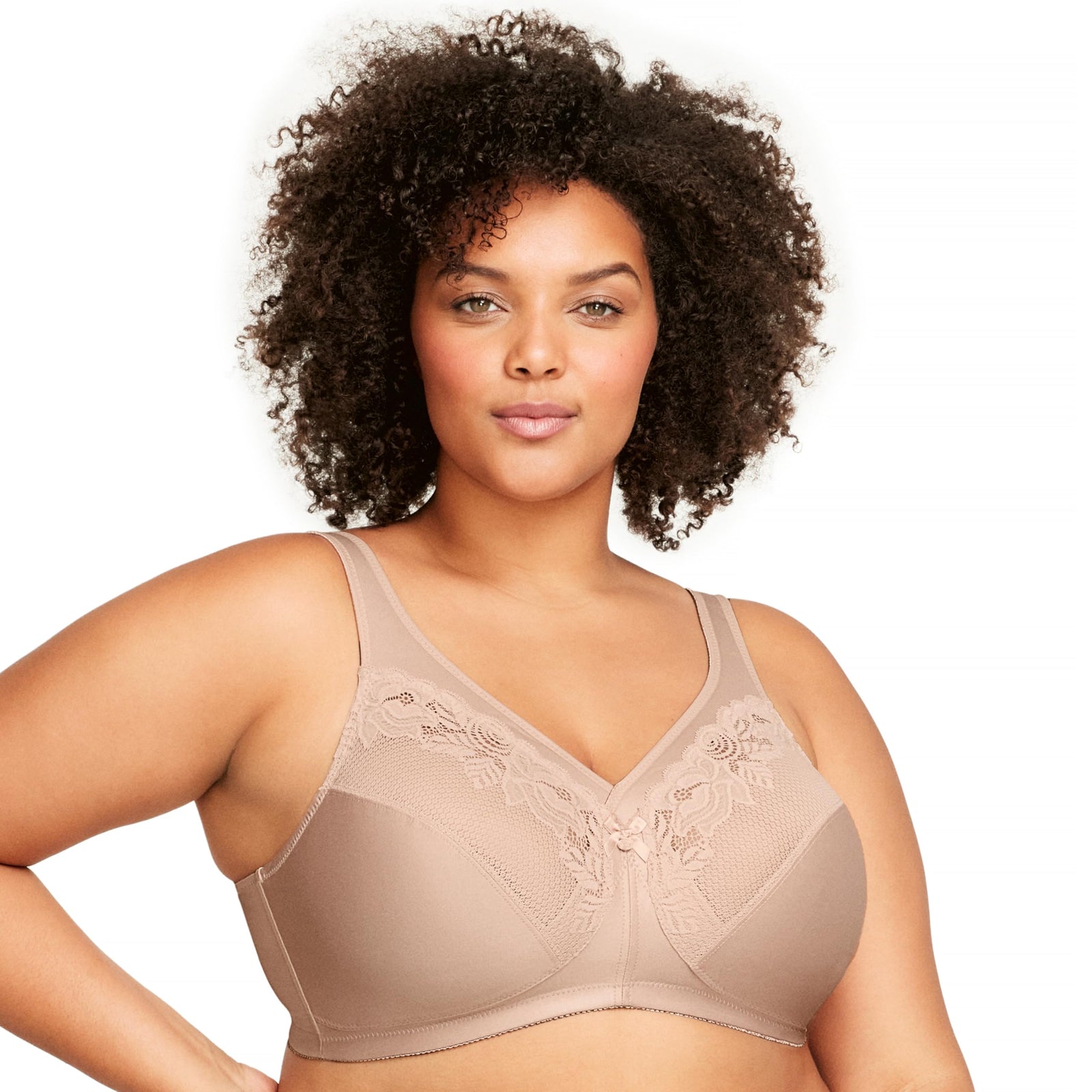 Glamorise Women's Full Figure Wirefree Minimizer Support Bra #1003 Size: 110D Color: Beige