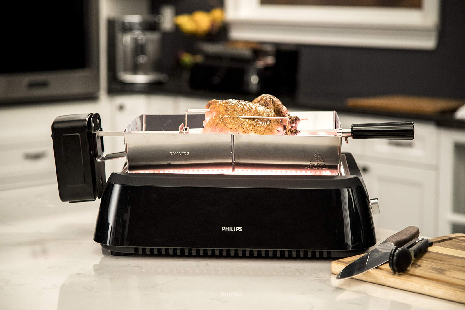 Philips Kitchen Appliances HD6971/00 Smoke-Less Grill Rotisserie Attachment, Stainless Steel