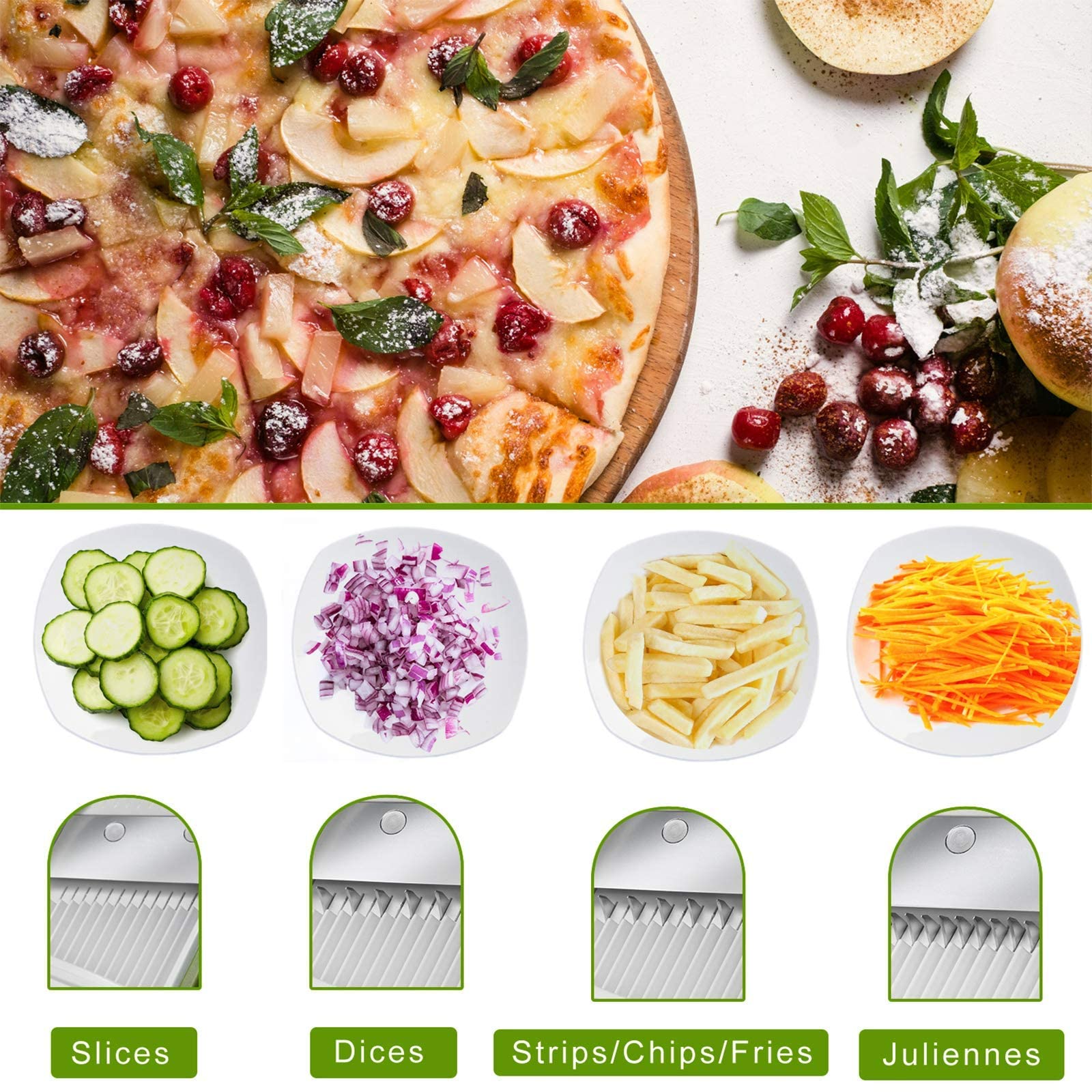 ONCE FOR ALL Showay Vegetable Cutter Mandoline Slicer, .Food Chopper,Dicer Fruit,French Fry Julinner