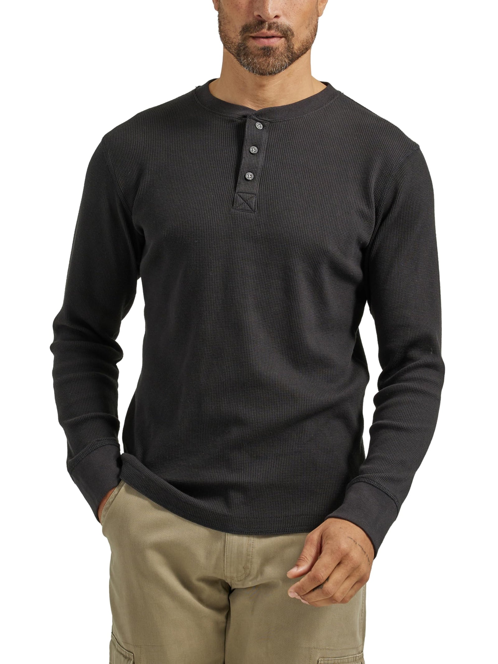 Wrangler Authentics Men's Long Sleeve Waffle Henley