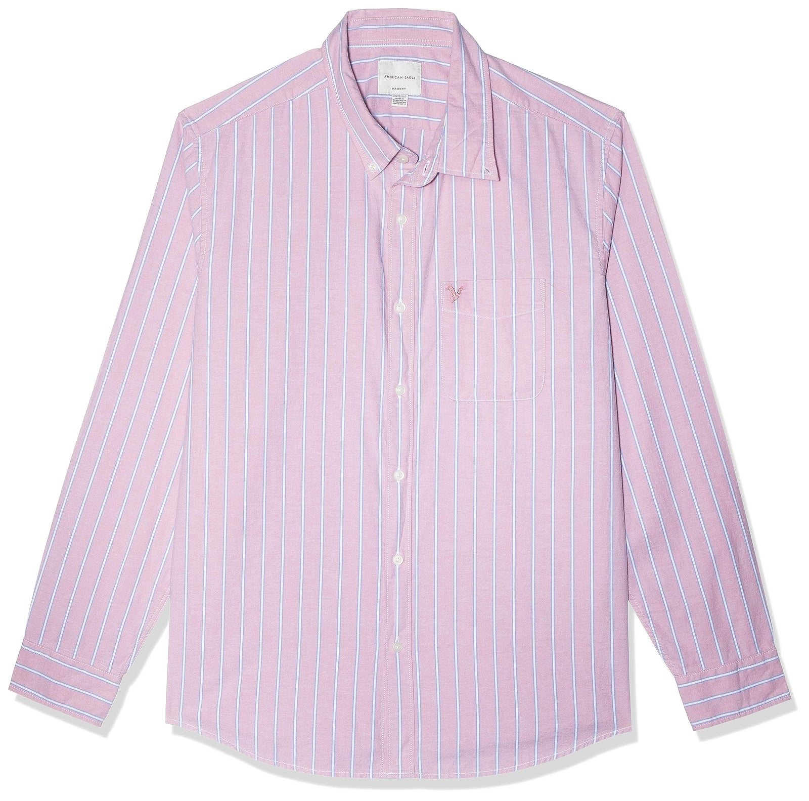 American Eagle Men's Striped Classic Fit Oxford Button-Up Shirt