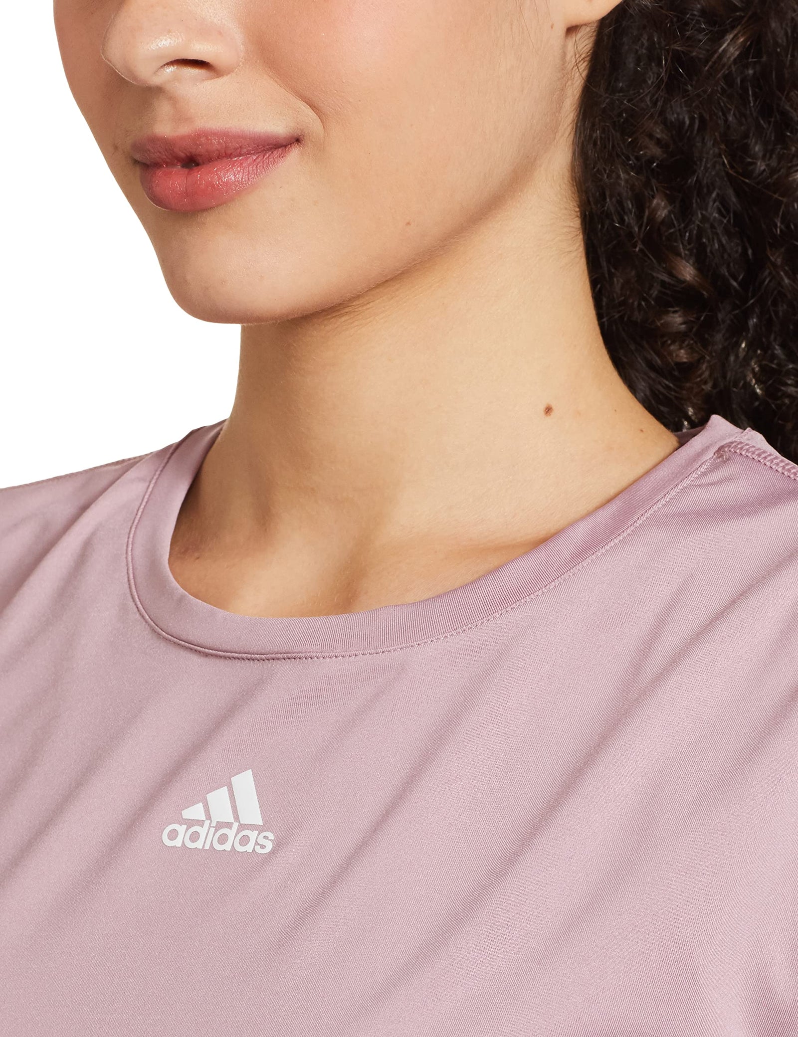 Adidas Women's Wtr Aeroready T T Shirt (Hg0253-L, Magic Mauve/White, L)