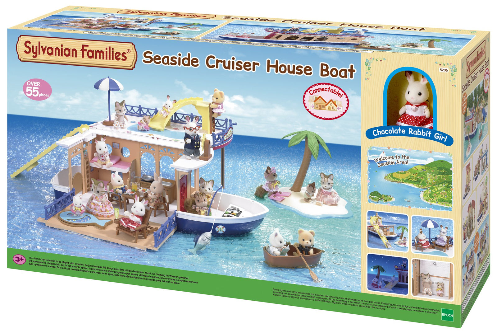 Epoch Seaside Cruiser House Boat Toy, 55 Pieces - 5206