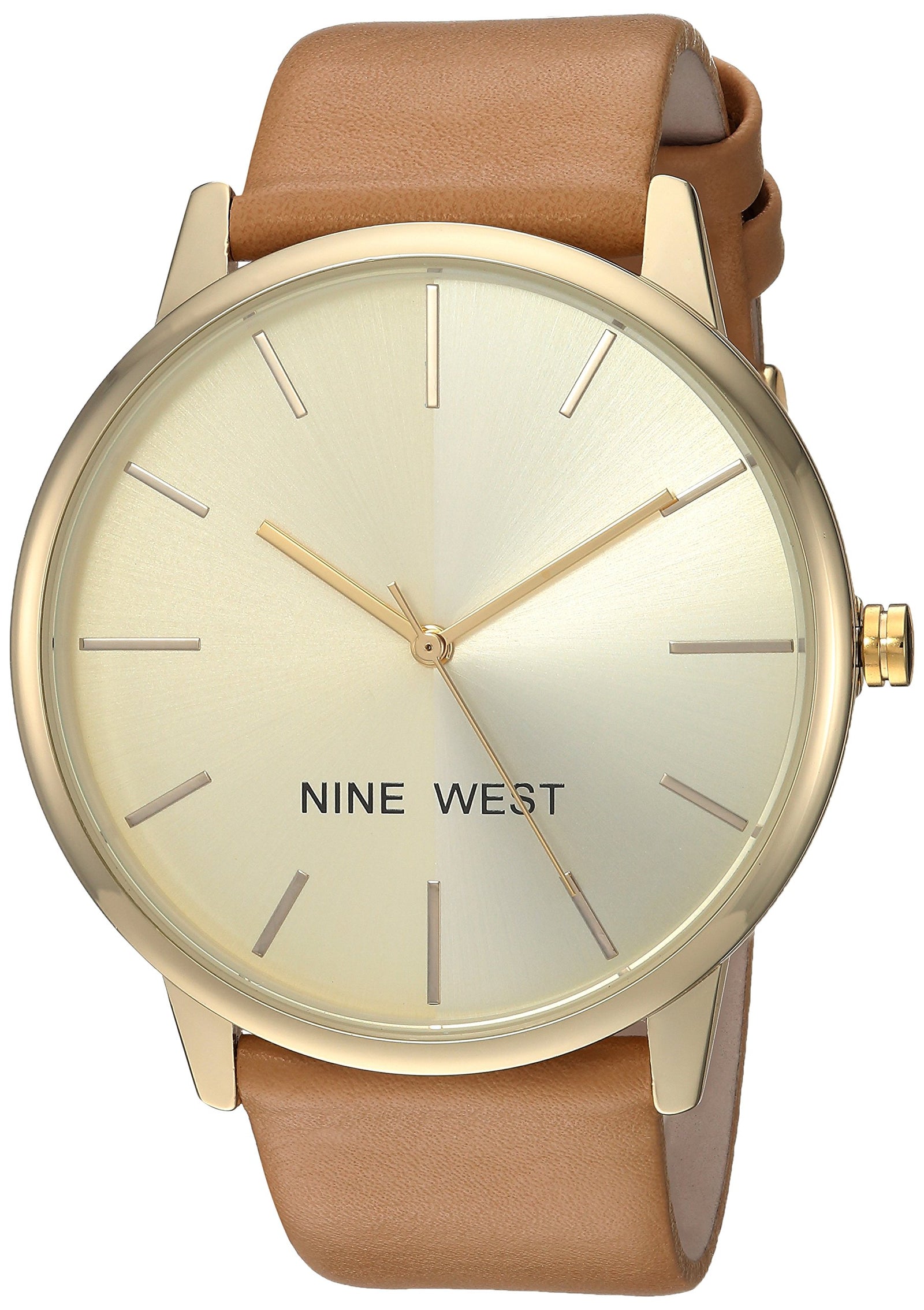 Nine West Women's Gold-Tone Strap Watch - 40 mm - Brown/Gold - NW/1996CHCM