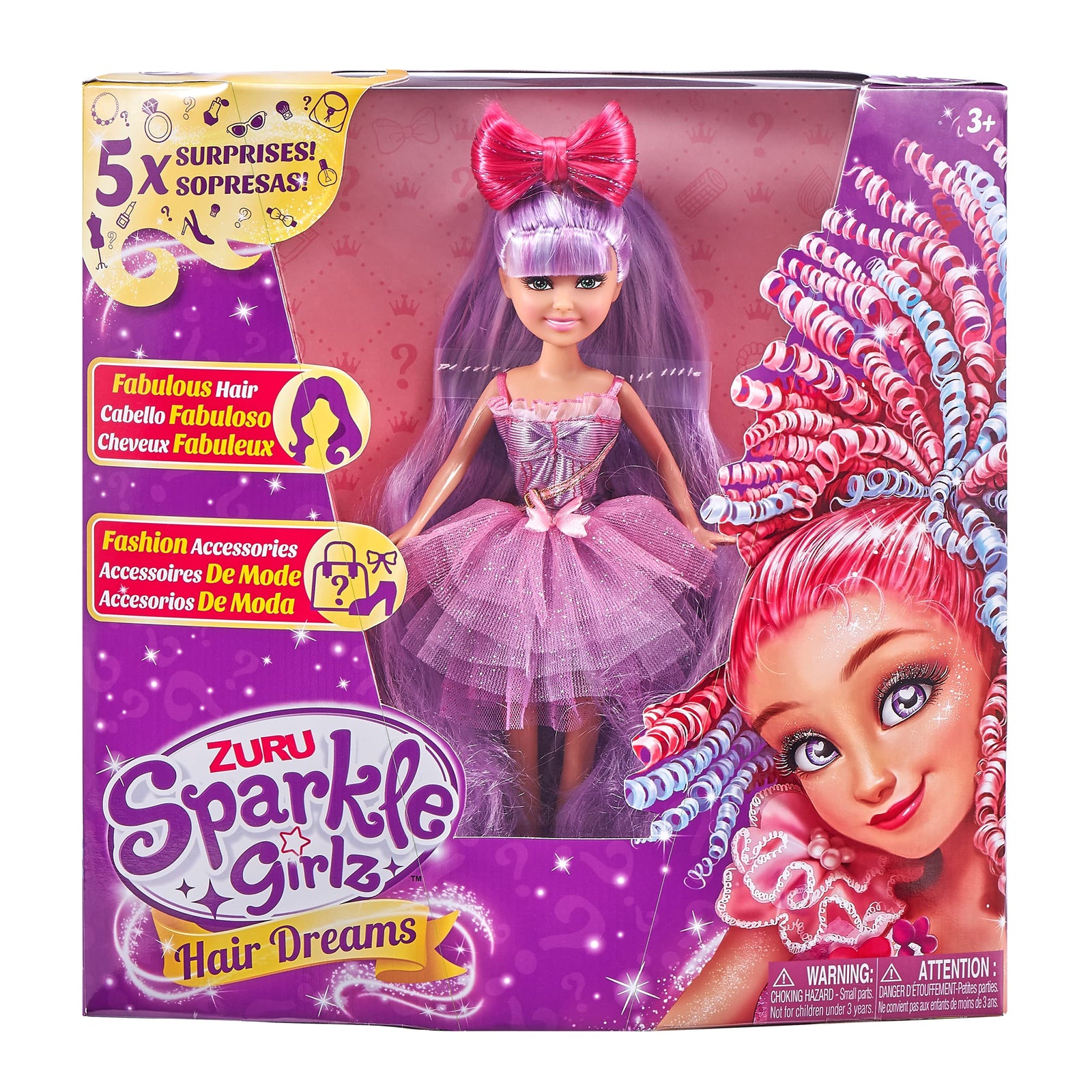 Sparkle Girlz by Zuru Hair Dreams Doll, Rainbow Fairy, 10.5-Inch Length