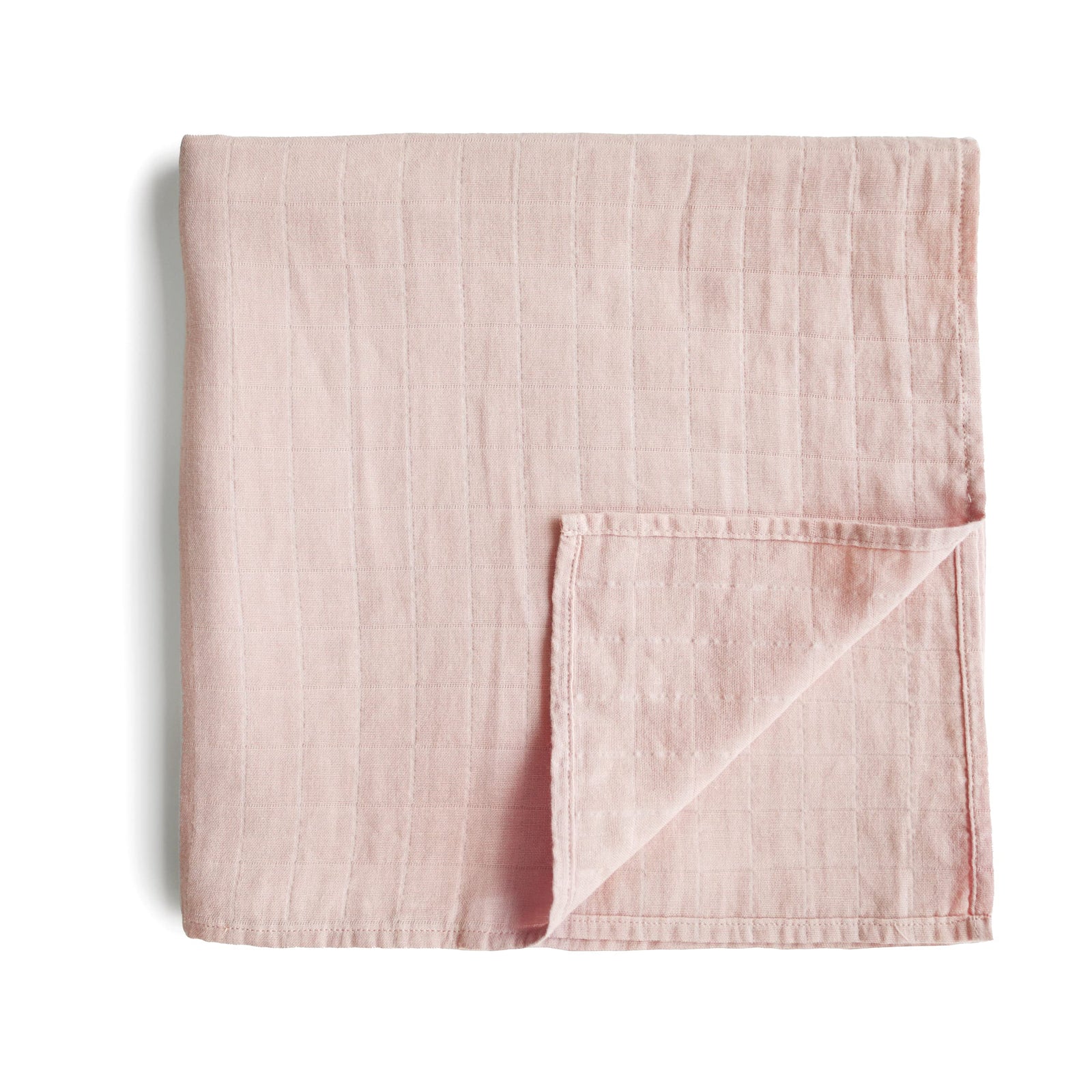 Mushie Muslin Baby Swaddle Blanket | Newborn 0-3 Months Swaddle | 100% Organic Cotton | Infant Sleep Sack | Pre-Washed | Receiving Blanket | Made in Denmark | Rose Vanilla