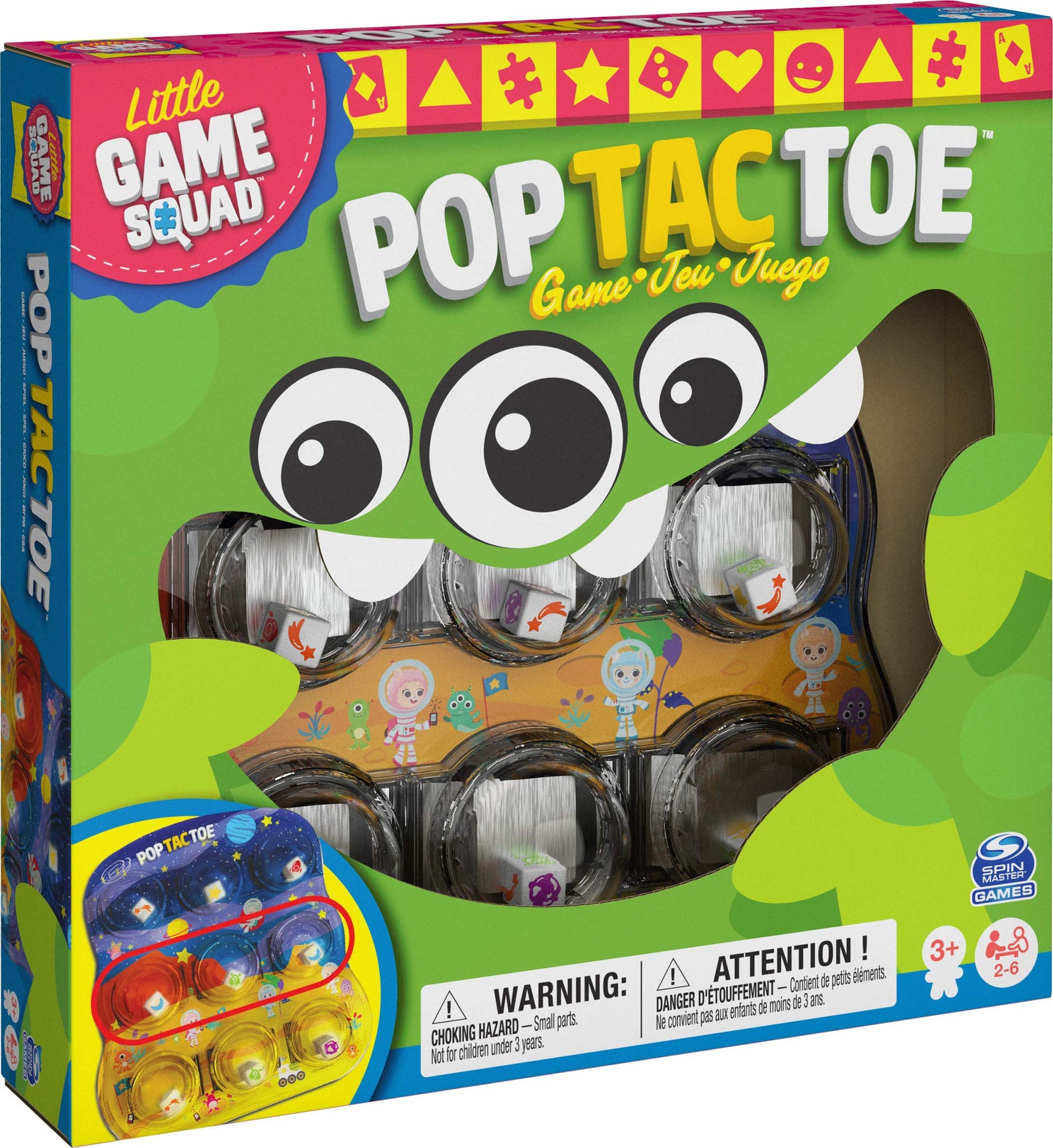 Pop Tac Toe Popper Board Game - For Families and Kids Ages 3 and Up