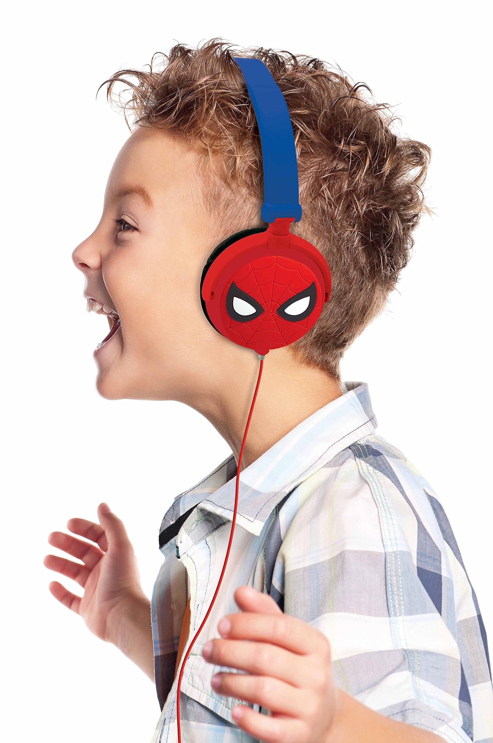 Lexibook Marvel Spider-Man Peter Parker Stereo Headphone, kids safe, foldable and adjustable, red/blue, HP010SP