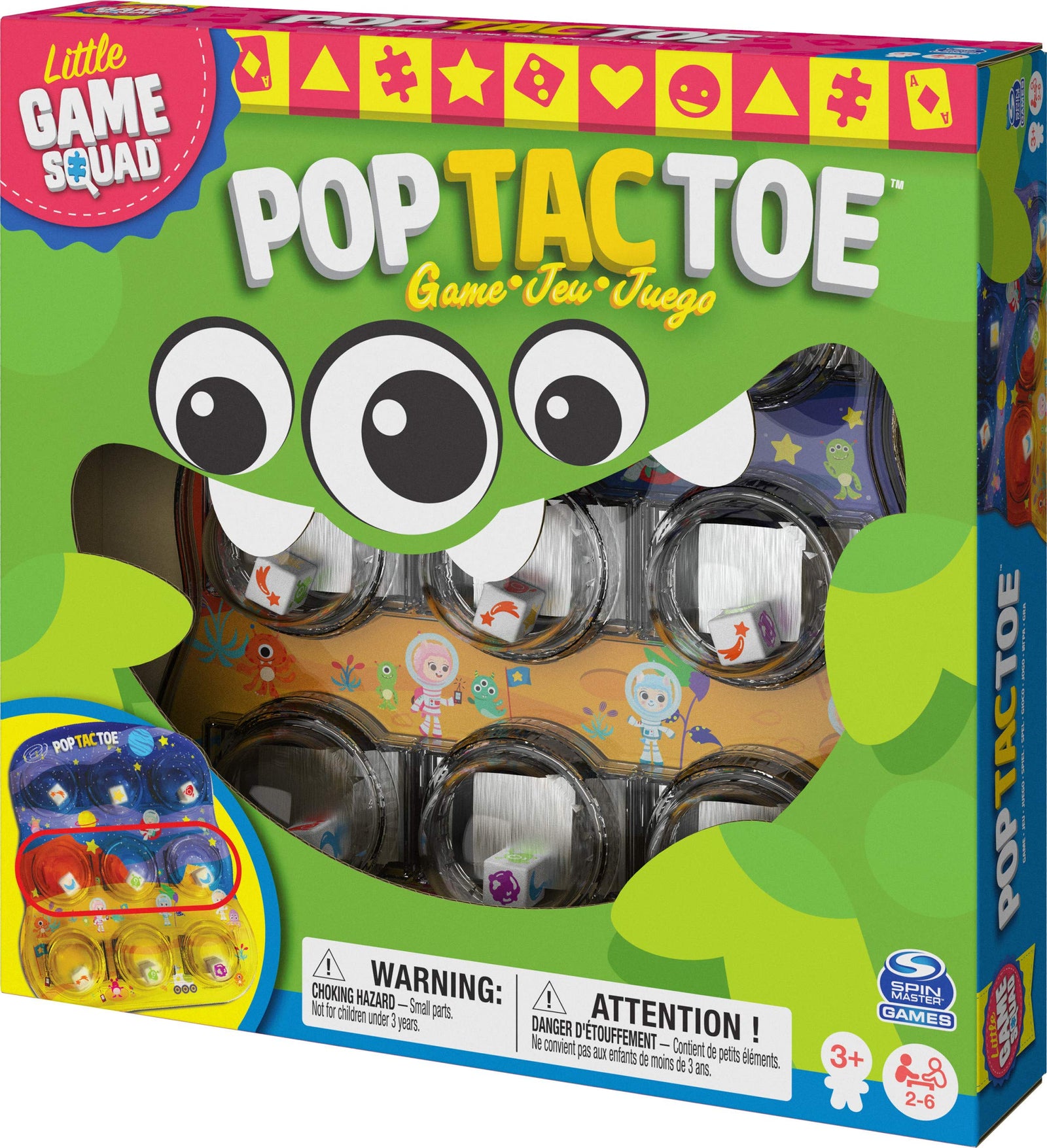 Pop Tac Toe Popper Board Game - For Families and Kids Ages 3 and Up