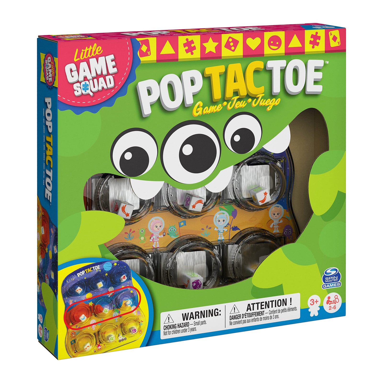 Pop Tac Toe Popper Board Game - For Families and Kids Ages 3 and Up