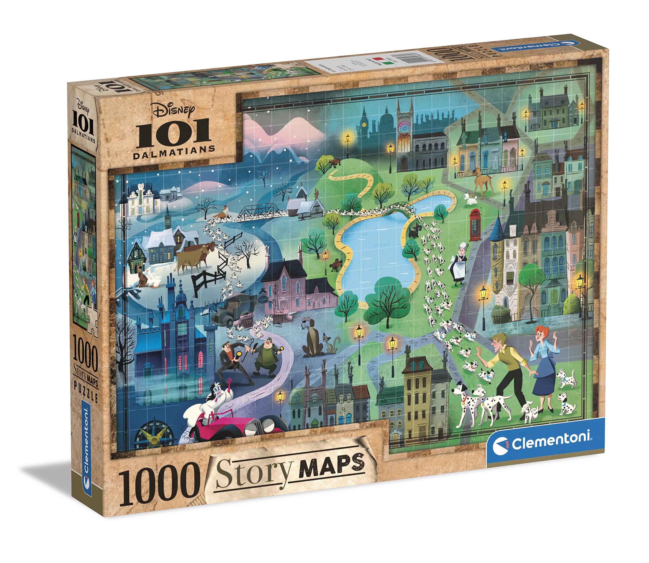 Clementoni Puzzle 101 Dalmatians Map 1000Pieces