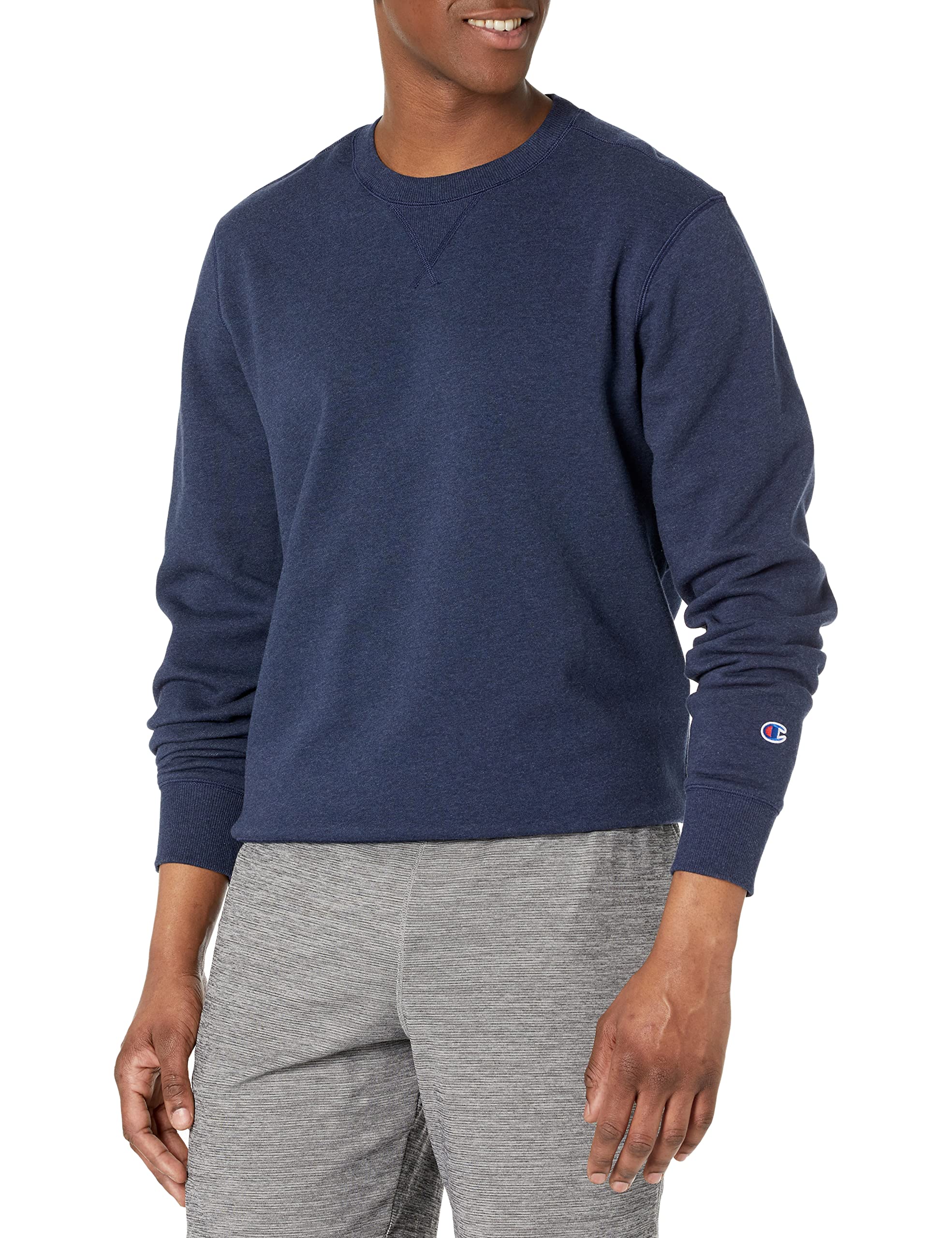 Champion Men's Authentic Originals Sueded Sweatshirt Color: Navy Heather SIZE M