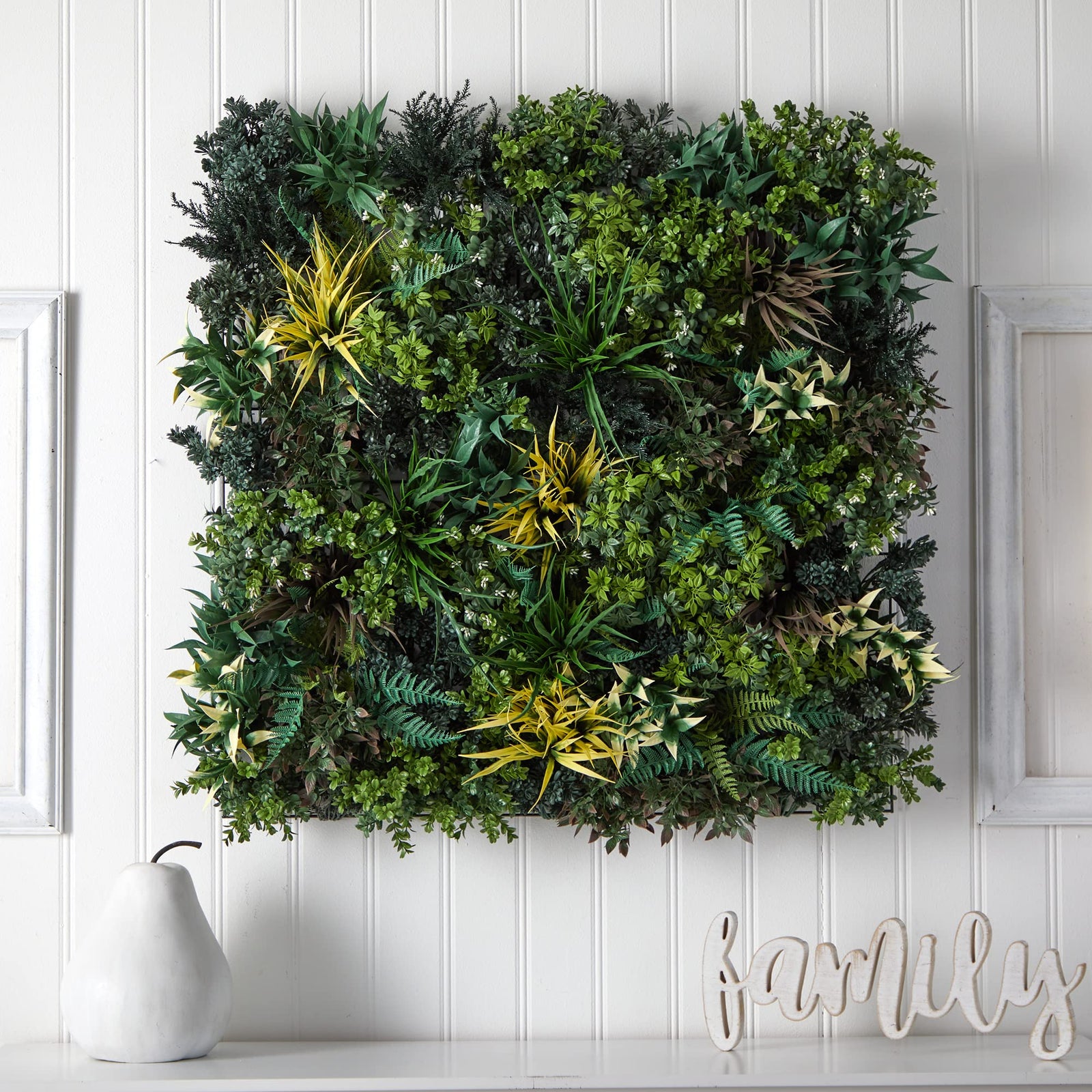 Nearly Natural Greens & Fern Artificial Living Wall, 3', model: 6406