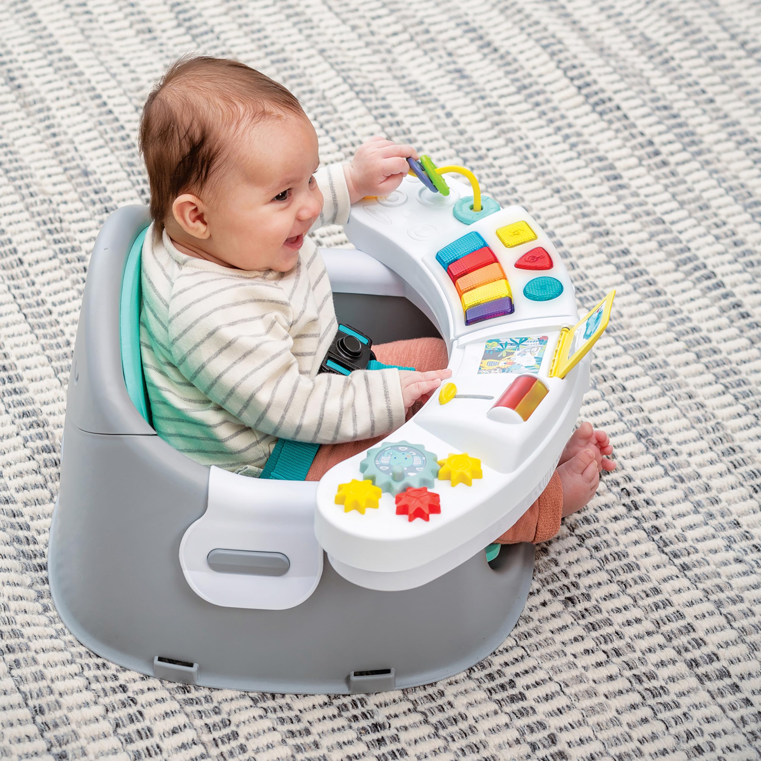 Infantino Music&Lights 3-In-1 Discovery Seat & Booster|Activity|Feeding|Interactive Music|Baby/ Child Learning & Development|