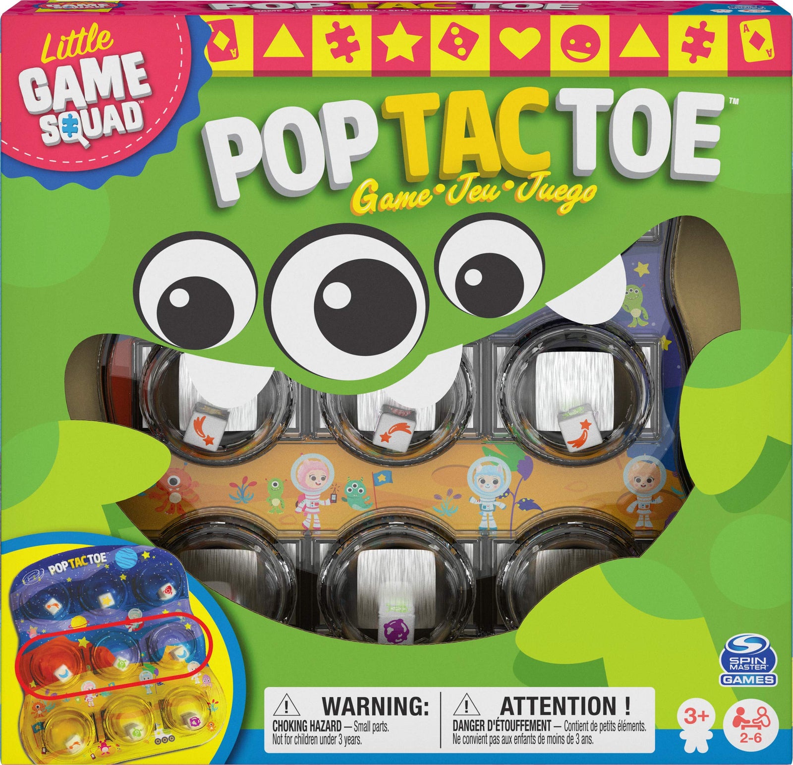 Pop Tac Toe Popper Board Game - For Families and Kids Ages 3 and Up