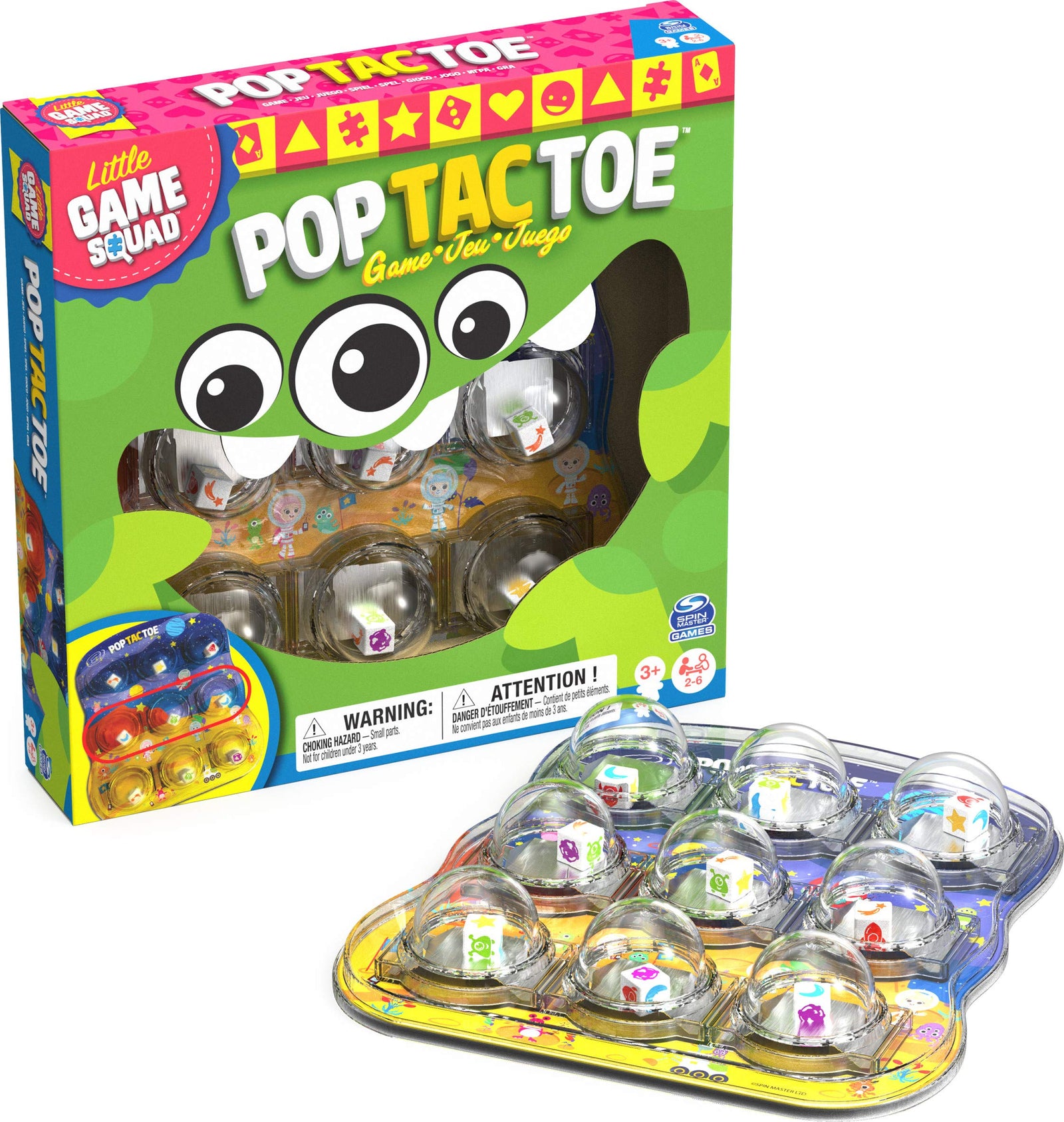 Pop Tac Toe Popper Board Game - For Families and Kids Ages 3 and Up