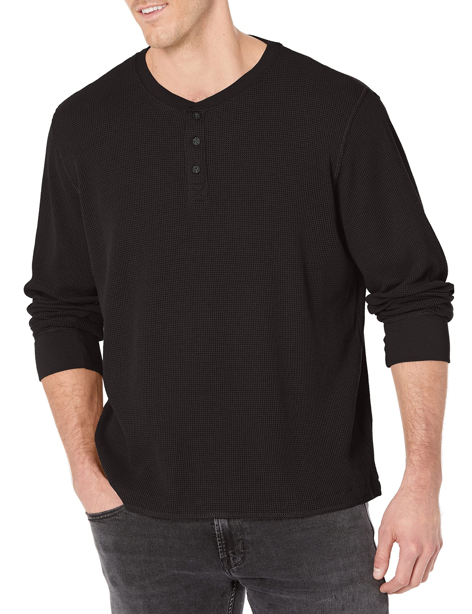 Wrangler Authentics Men's Long Sleeve Waffle Henley