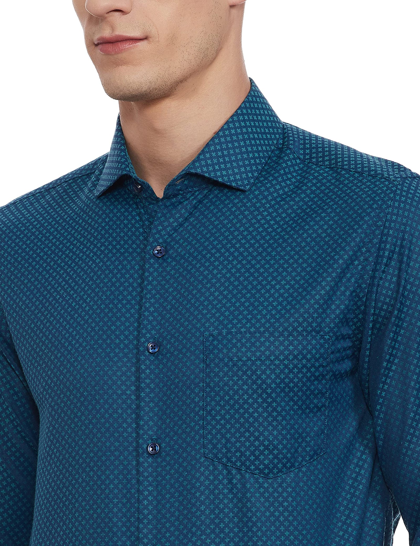 Diverse Men's Printed Slim Fit Cotton Formal Shirt (DVF06F1L01-183)