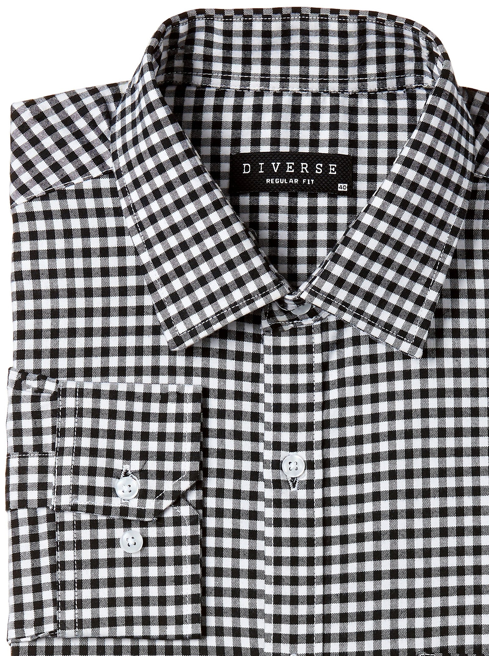 Diverse Men's Checkered Regular Fit Cotton Formal Shirt