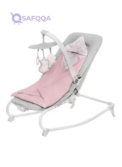 Generic Baby Bouncer with Removable Toy Bar and Accessories, Comfortable Infant Seat, Rose Color