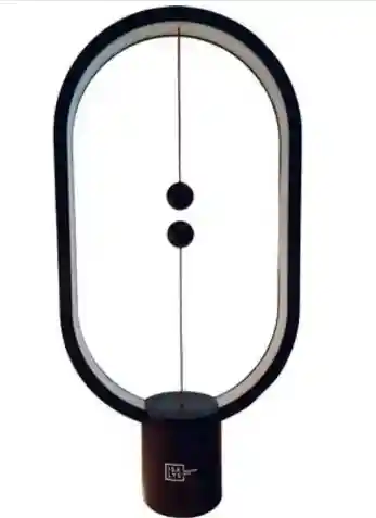 Allocacoc Magnetic Balance Lamp, Modern LED Table Lamp with Unique Floating Switch Design, Black