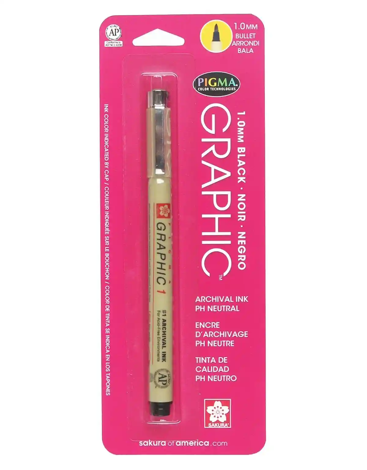 SAKURA 1mm Black Ink Pen, Quick-Drying, Waterproof & Fade-Resistant Writing Pen