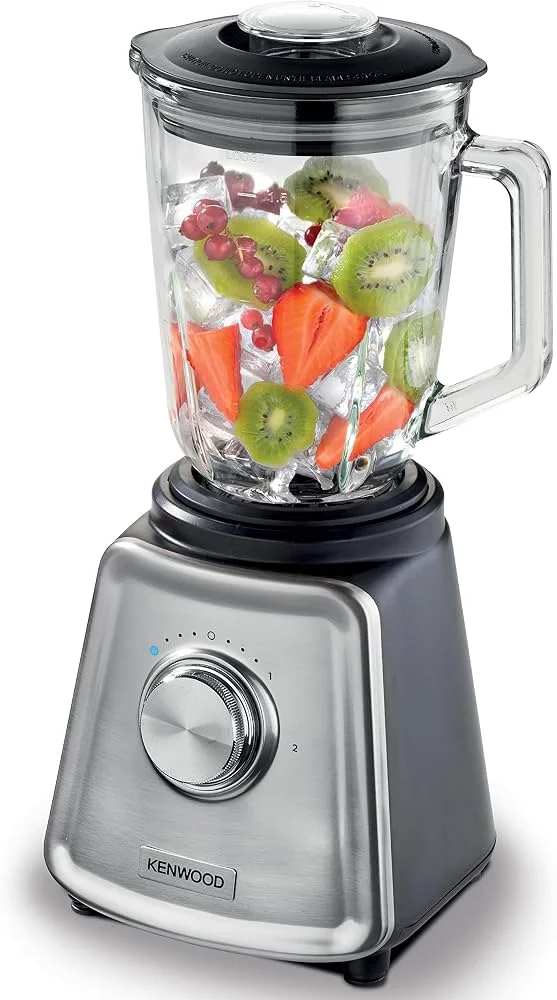 خلاط زجاجي KENWOOD بقوة 800 واط مع مطحنة موديل BLP44.270SS (العلبة تالفة)