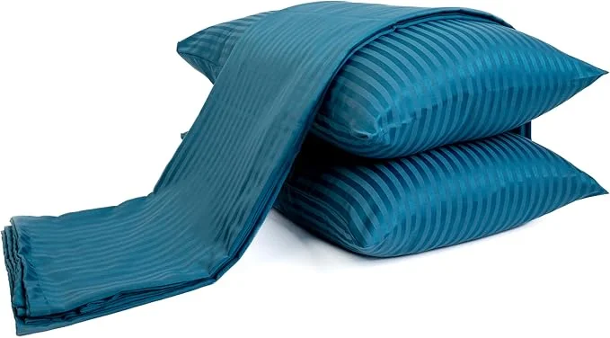 Home Of Linens 3-Piece Striped Brushed Sheet Set