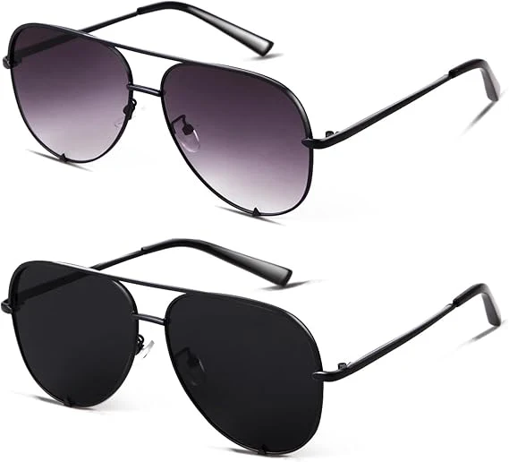 SORVINO Women Oversized Aviator Sunglasses Pack of 2