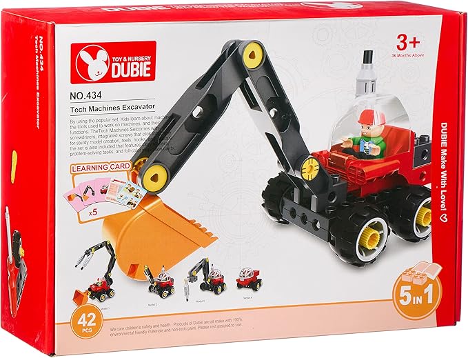 Dubie Excavator Building Blocks 42 Pieces
