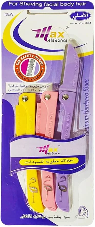مجموعة شفرات إزالة شعر الوجه للنساء – 3 قطع