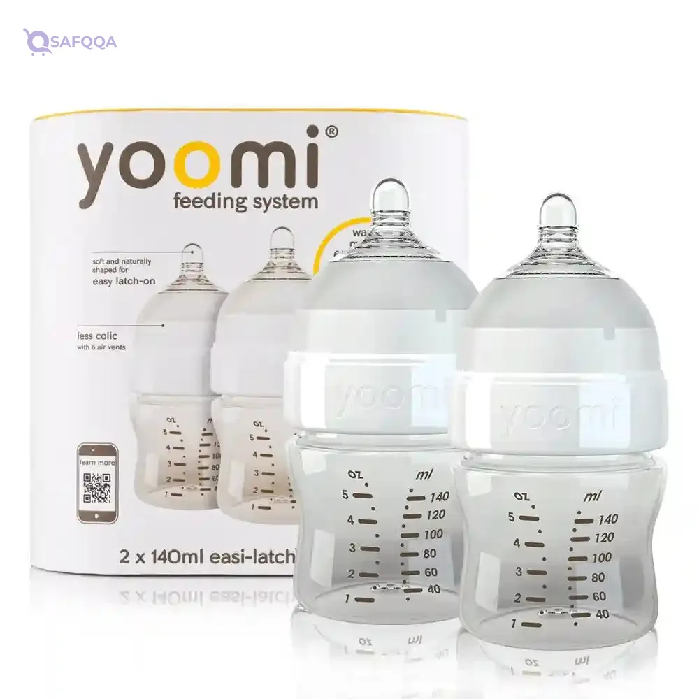 yoomi 5oz Feeding Bottles 140ml Pack of 2 – Baby Feeding Bottles Clear