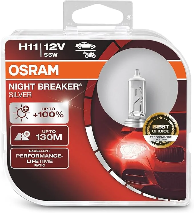 Osram NIGHT BREAKER SILVER H11 Halogen Headlight Bulbs Duo Pack of 2