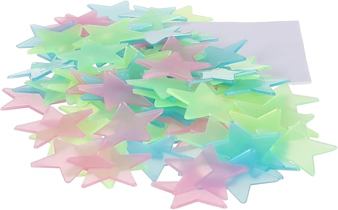 100-Piece 3D Glow in the Dark Star Wall Stickers