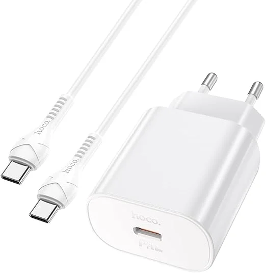 HOCO 25W Fast Wall Charger with Type-C to Type-C Cable