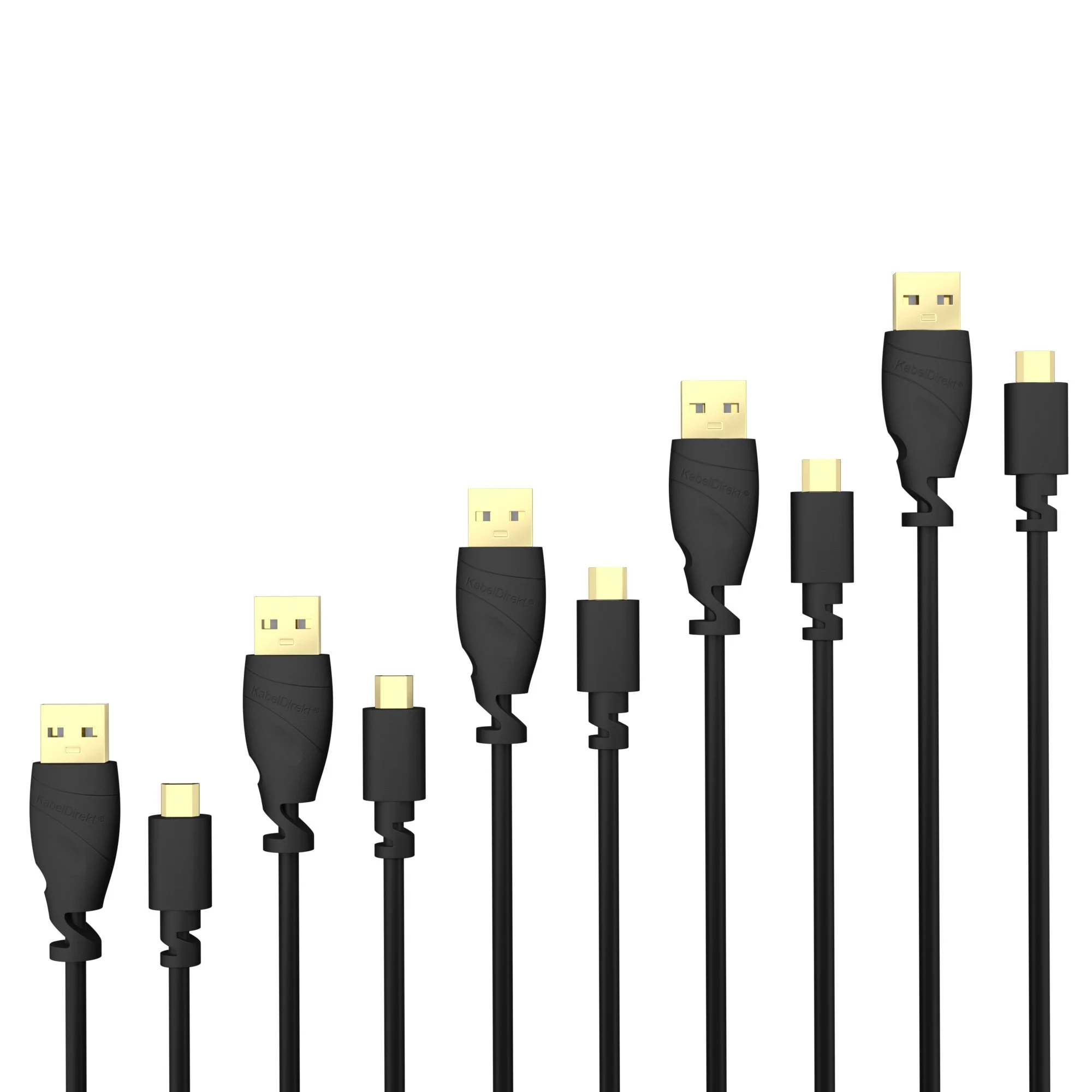 كالبل دايركت كابل Micro USB بطول 1.5 متر USB 2.0 للشحن ونقل البيانات – كابل مزامنة سريع من سلسلة TOP لون أسود