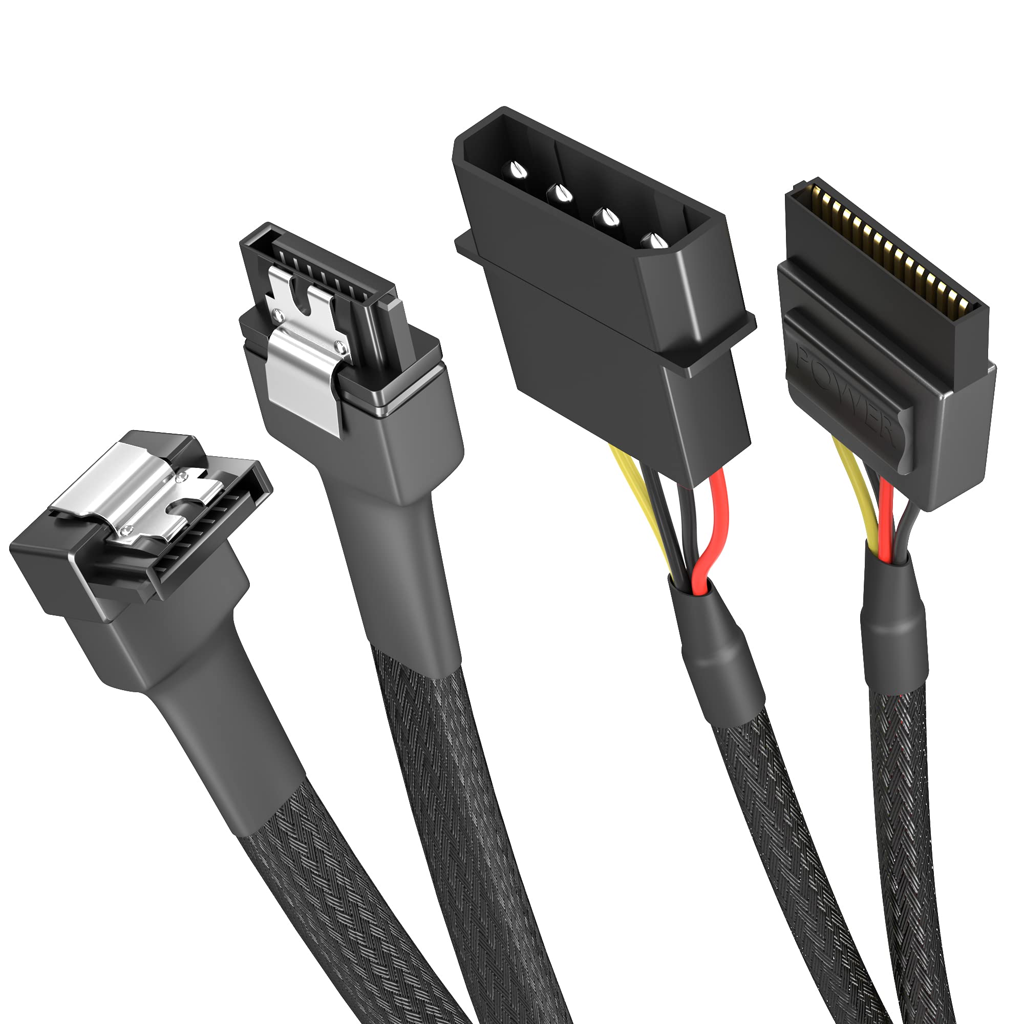 KabelDirekt SATA 6Gbps Molex to SATA Cable – 90°