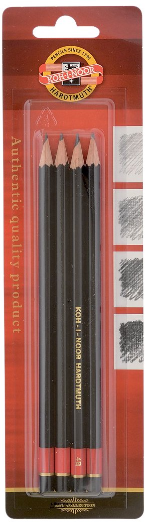 KOH-I-NOOR Graphite Pencil Set – Pack of 4 Professional Drawing Pencils for Sketching, Writing & Art