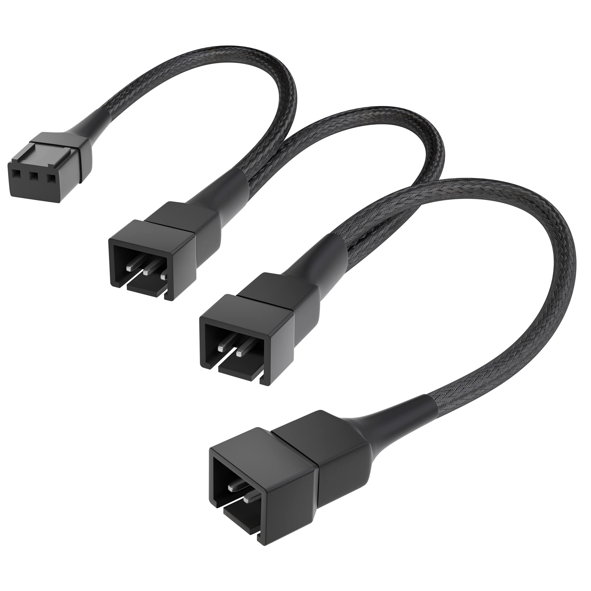 KabelDirekt 834 3-Pin Fan Splitter Cable 0.2m – 1 to 2 Fan Distribution Adapter Cable