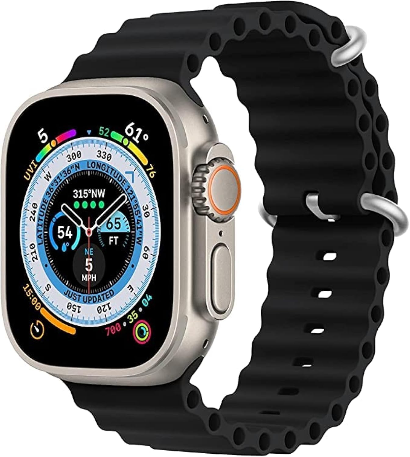 Mobilic Silicone Wavy Strap for Apple Watch – Compatible with Series 8 / Ultra / 7 / 6 / 5 / 4 / 3 / SE – 49/45/44/42mm