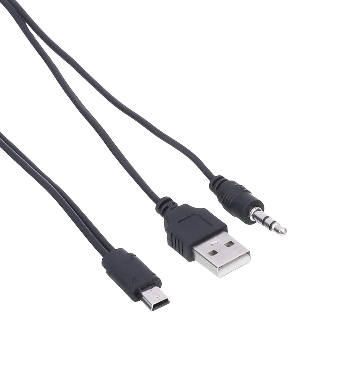 كابل كيندكس 1775 2 في 1 USB A إلى B مع مدخل AUX بطول 20 سم – كابل صوت وبيانات