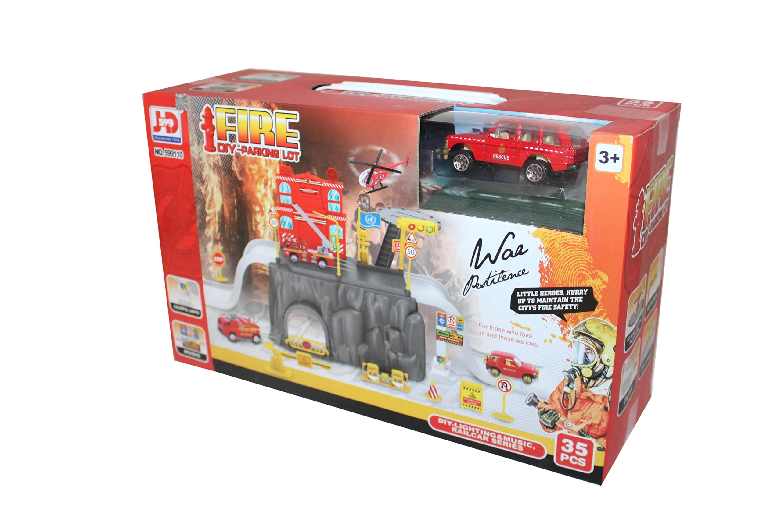 Fire Station Play Set with Garage for Kids – Rescue & Emergency Toy Set