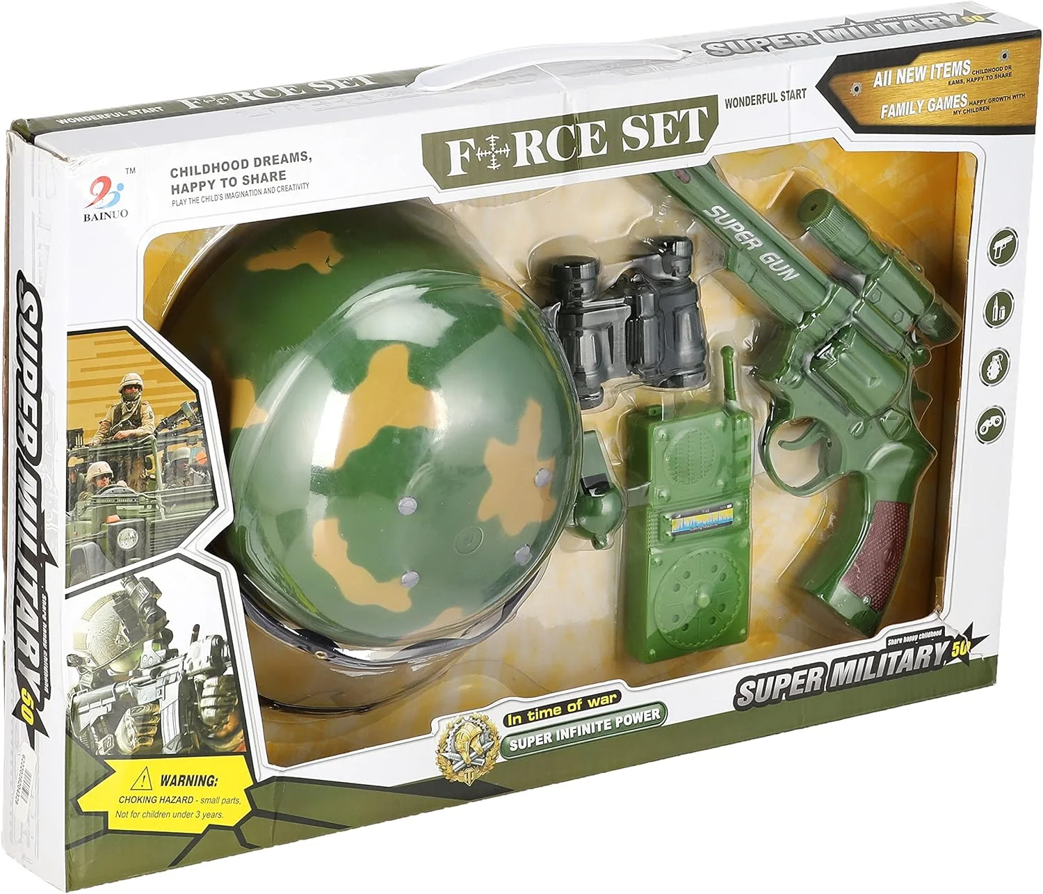 Kids Pistol Kit with Helmet – Action Role Play Toy Set