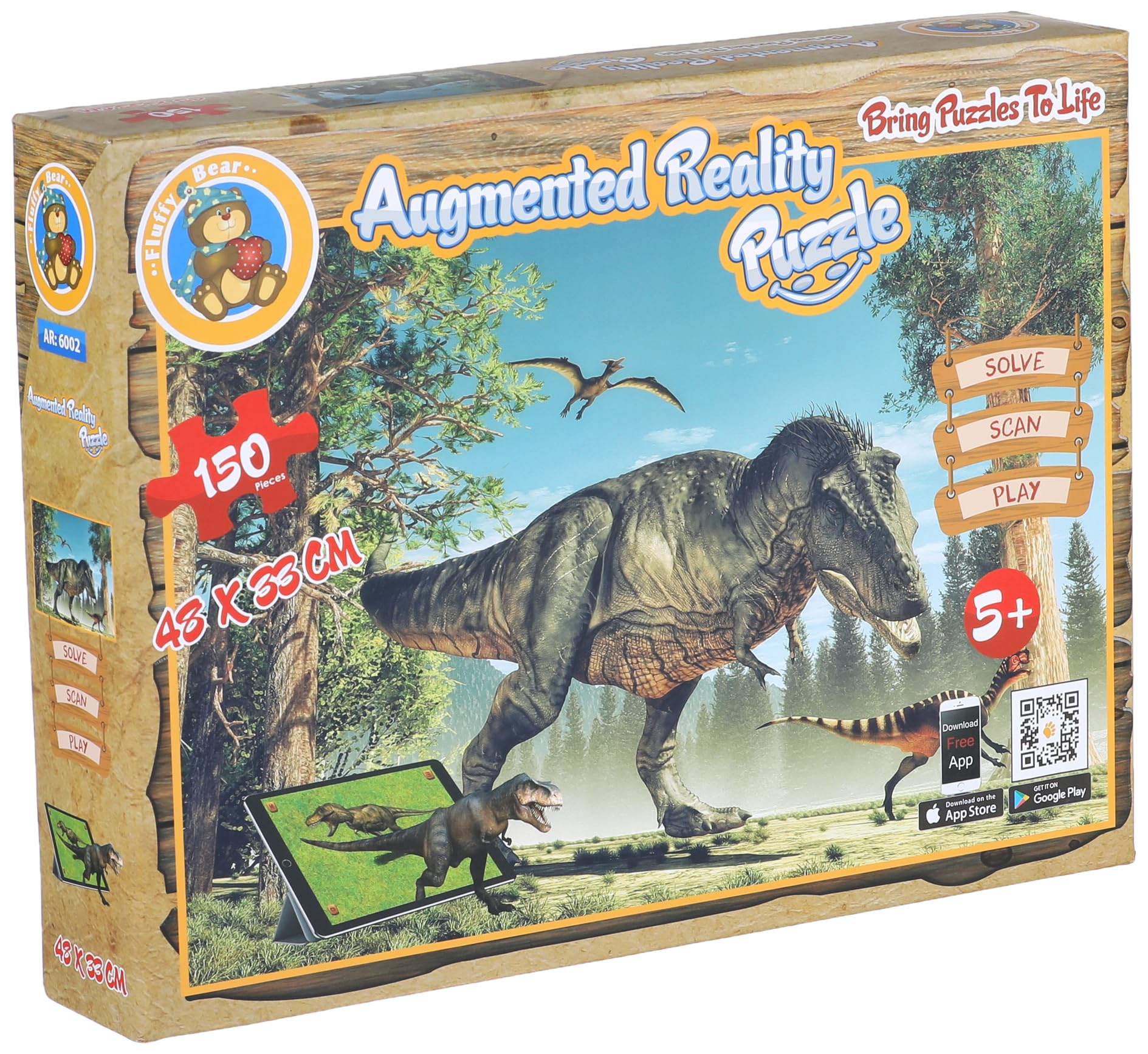 Fluffy Bear Dinosaur Puzzle – Educational Toy for Kids