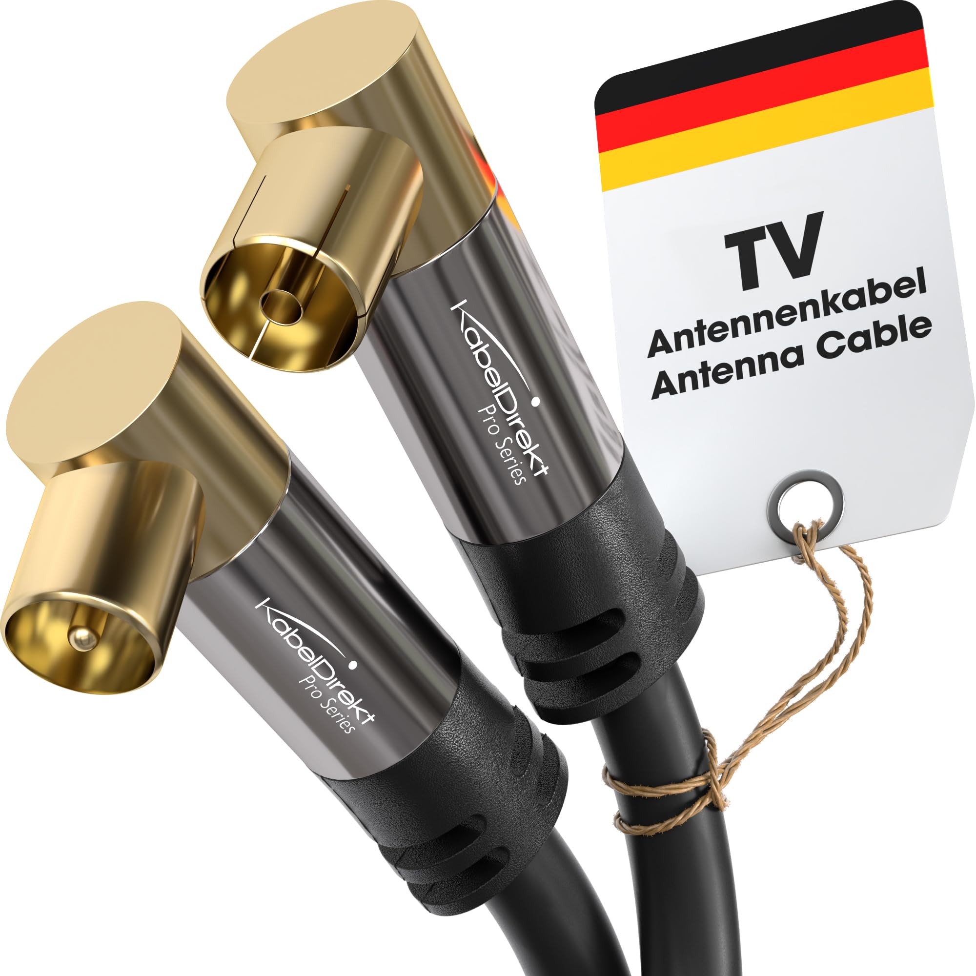 KabelDirekt 395  Coaxial Antenna Cable 90° Male to Female 75 Ohm PRO Series